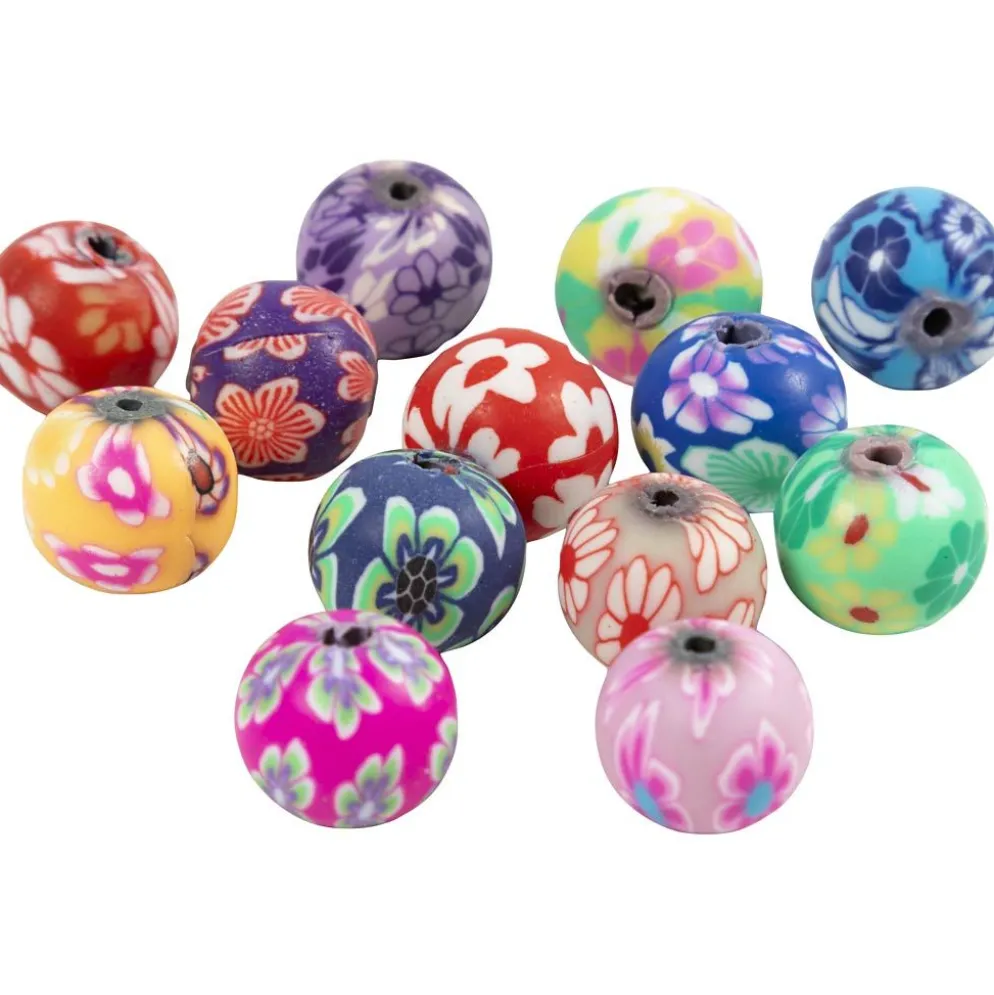 FIMO-pärlor, Rund, Dia. 10 mm, Hålstl. 1 mm, 200 st./ 1 förp.
