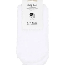 Fluffiga strumpor, stl. One-size, vit, 1 par