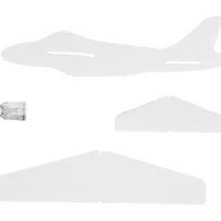 Flygplan, L: 19 cm, B: 17,5 cm, vit, 2 st./ 1 förp.