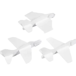 Flygplan, L: 11,5-12,5 cm, B: 11-12 cm, vit, 3 st./ 1 förp.