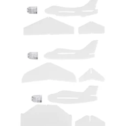 Flygplan, L: 11,5-12,5 cm, B: 11-12 cm, vit, 3 st./ 1 förp.