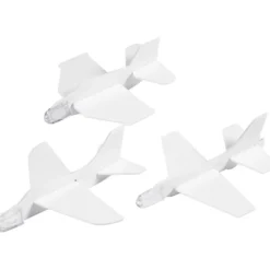 Flygplan, L: 11,5-12,5 cm, B: 11-12 cm, vit, 3 st./ 1 förp.