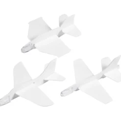 Flygplan, L: 11,5-12,5 cm, B: 11-12 cm, vit, 3 st./ 1 förp.