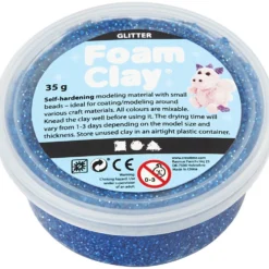 Foam Clay® , glitter, blå, 35 g/ 1 burk
