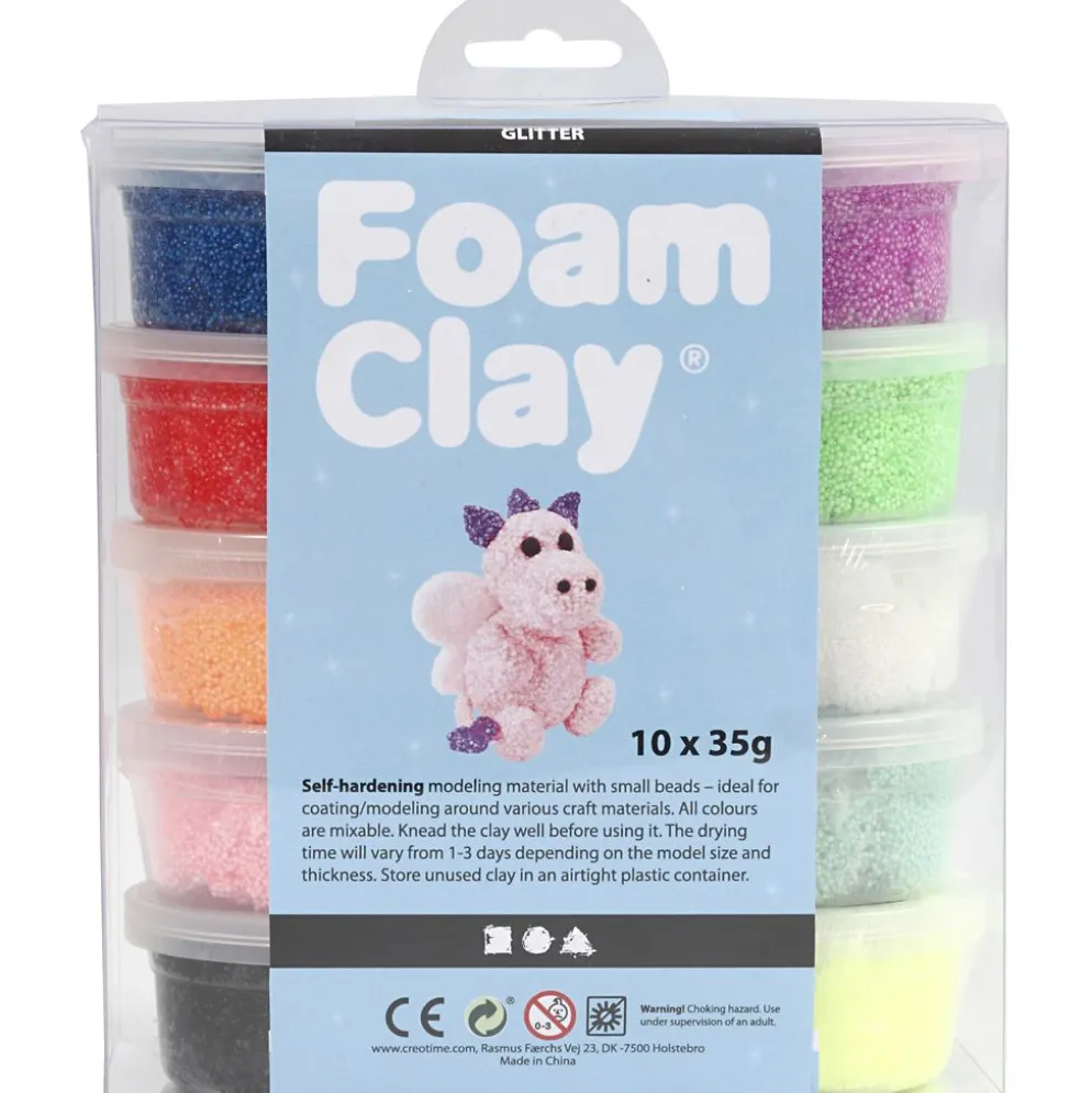 Foam Clay® , glitter, mixade färger, 10x35 g/ 1 förp.