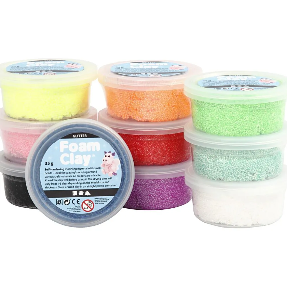Foam Clay® , glitter, mixade färger, 10x35 g/ 1 förp.