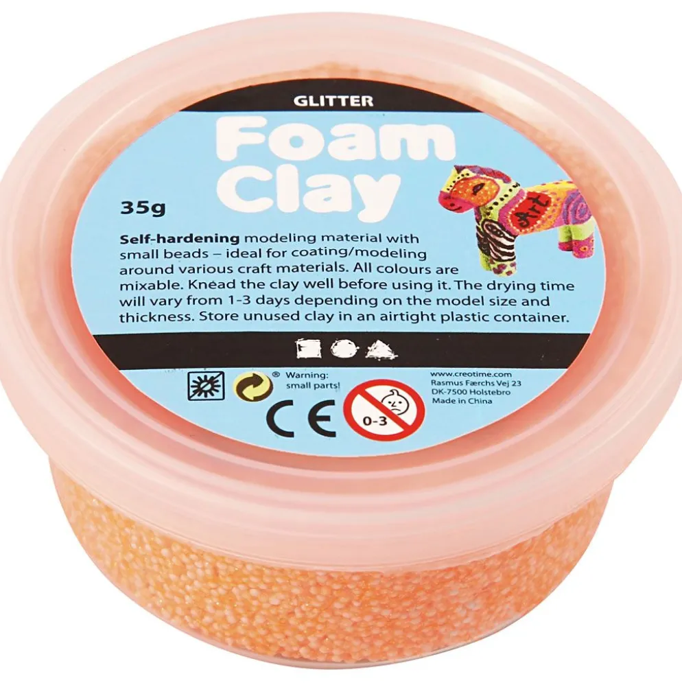 Foam Clay® , glitter, orange, 35 g/ 1 burk