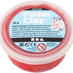 Foam Clay® , glitter, röd, 35 g/ 1 burk