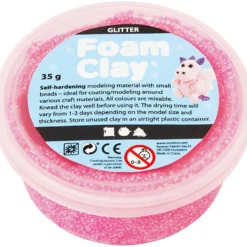 Foam Clay® , glitter, rosa, 35 g/ 1 burk
