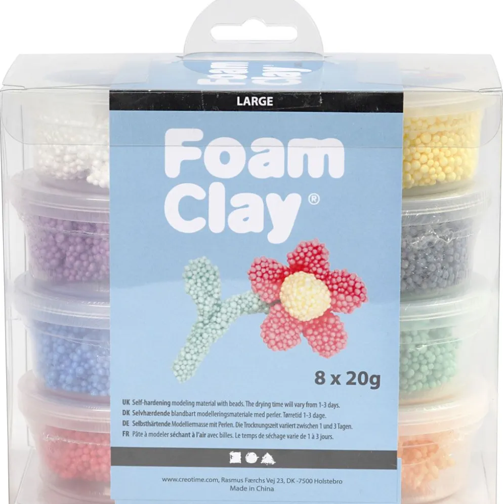 Foam Clay Large, mixade färger, 8x20 g/ 1 förp.
