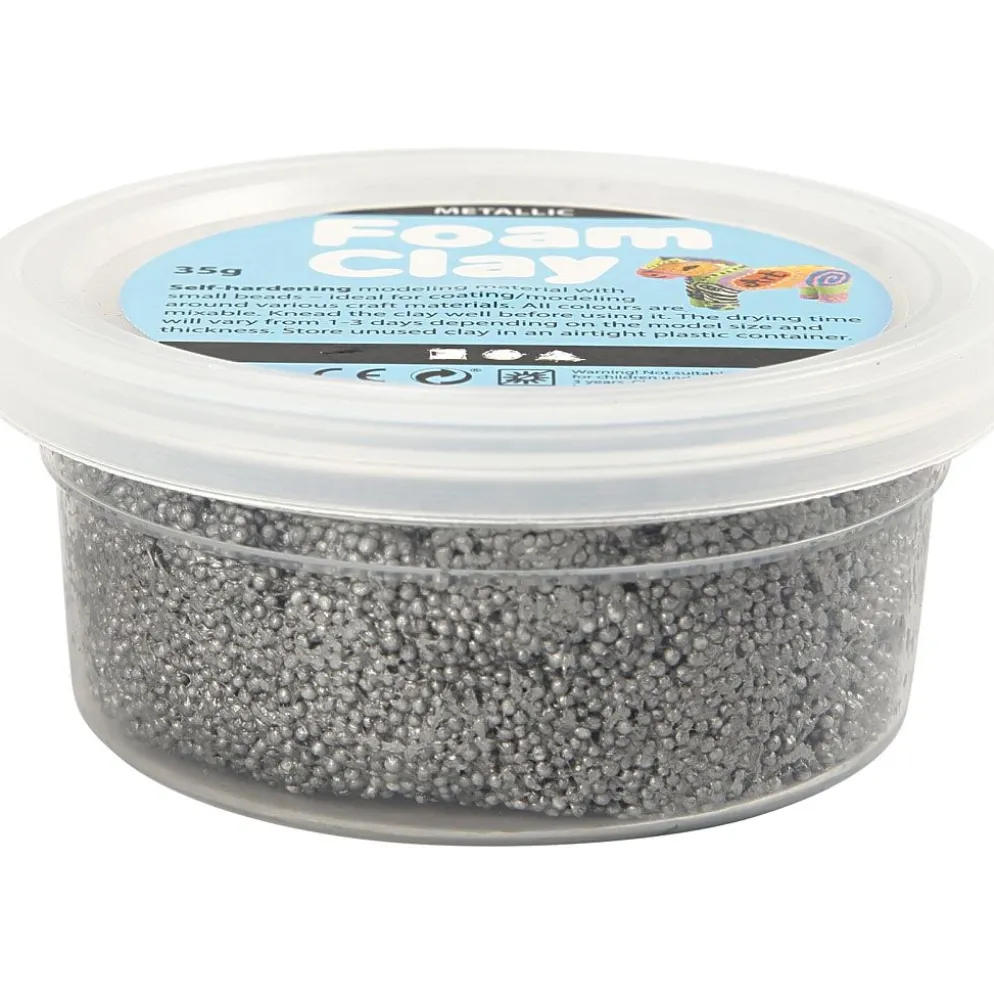 Foam Clay® , metallic, silver, 35 g/ 1 burk