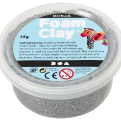 Foam Clay® , metallic, silver, 35 g/ 1 burk