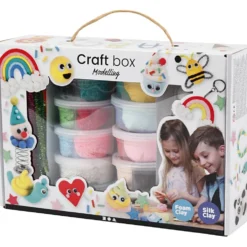 Foam Clay® och Silk Clay® i temaask, mixade färger, 1 set