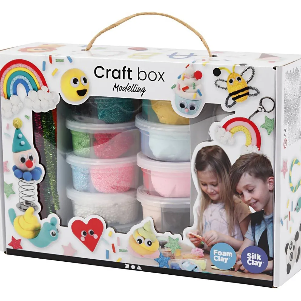 Foam Clay® och Silk Clay® i temaask, mixade färger, 1 set