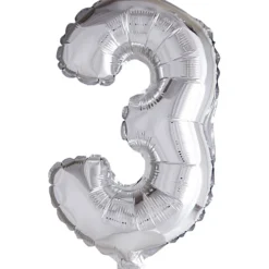 Folieballong, 3, H: 41 cm, silver, 1 st.