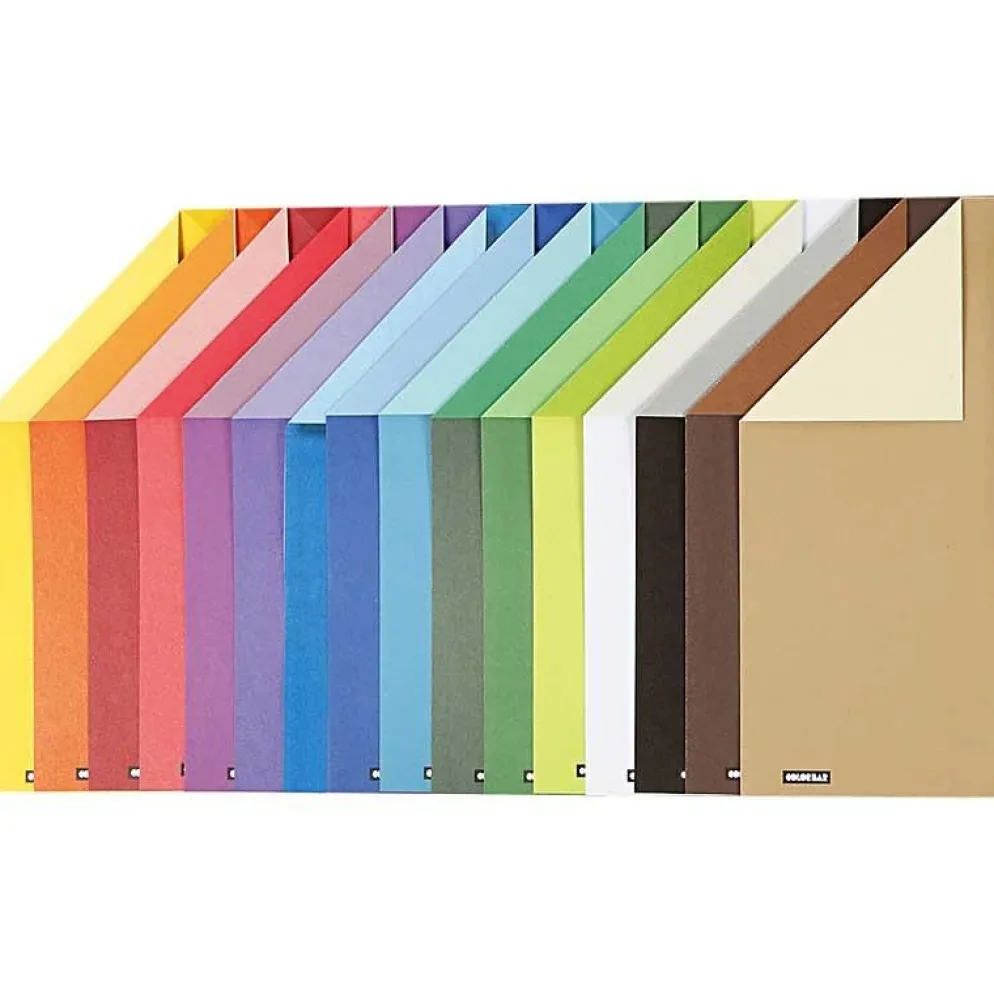 Färgad Kartong, A4, ark 210x297 mm, 100 g, 16 mix. ark/ 1 förp.