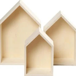 Förvaringslådor, houses, H: 20,3+25,3+31 cm, D: 10 cm, B: 13+16,2+20 cm, 3 st./ 1 set