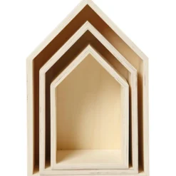 Förvaringslådor, houses, H: 20,3+25,3+31 cm, D: 10 cm, B: 13+16,2+20 cm, 3 st./ 1 set