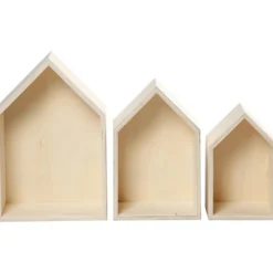 Förvaringslådor, houses, H: 20,3+25,3+31 cm, D: 10 cm, B: 13+16,2+20 cm, 3 st./ 1 set