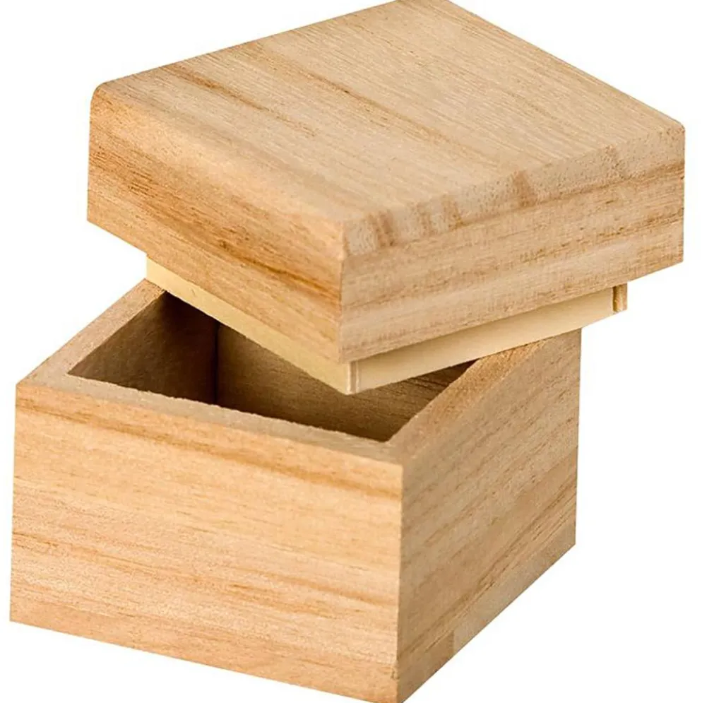 Fyrkantig trälåda, stl. 5 cm, 1 st.