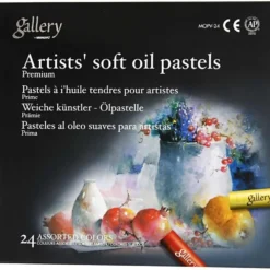 Gallery Oljepastellkritor Premium, L: 7 cm, tjocklek 10 mm, mixade färger, 24 st./ 1 förp.