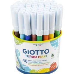 GIOTTO-tuschpennor, spets 5 mm, mixade färger, 48 st./ 1 hink