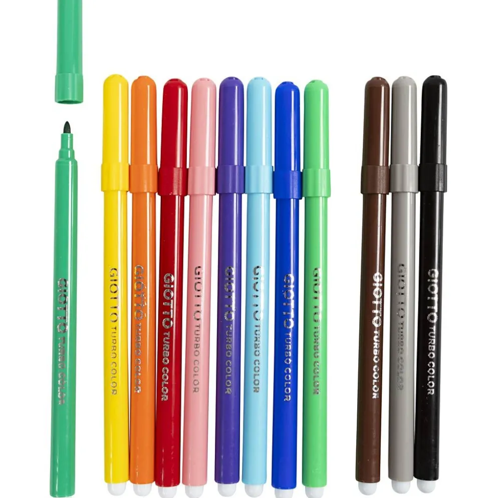 GIOTTO-tuschpennor, spets 2,8 mm, mixade färger, 12 st./ 1 förp.
