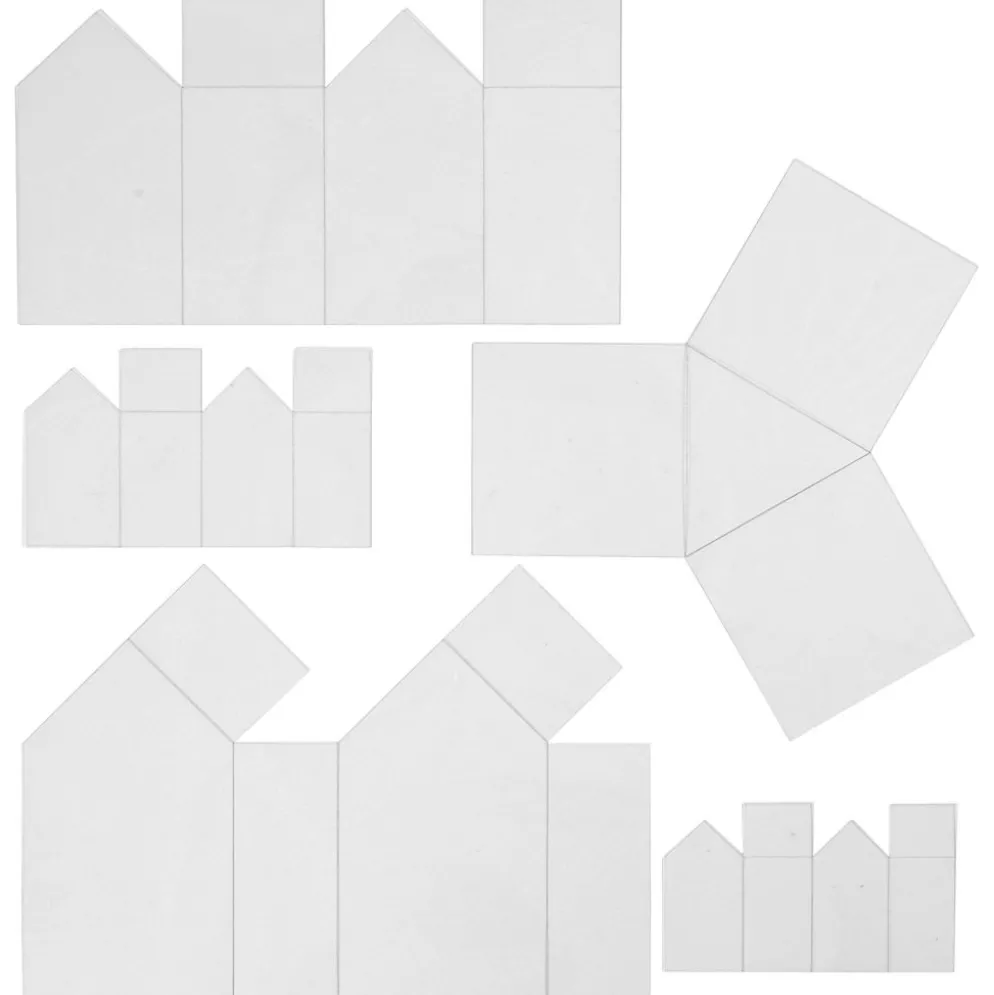 Gjutformar, hus och trekant, H: 6-14,5 cm, tjocklek 0,5 mm, transparent, 5 st./ 1 förp.