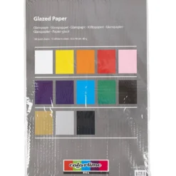 Glanspapper, ark 32x48 cm, 80 g, mixade färger, 100 ark/ 1 förp.