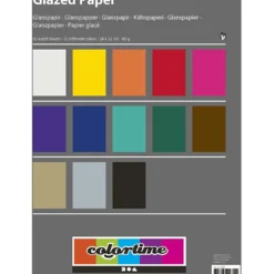Glanspapper, ark 24x32 cm, 80 g, mixade färger, 50 ark/ 1 förp.