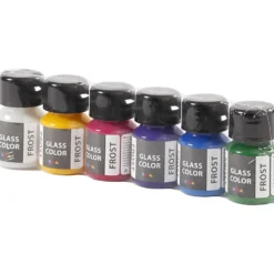 Glasfärg frost, mixade färger, 6x30 ml/ 1 förp.