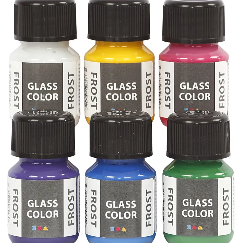 Glasfärg frost, mixade färger, 6x30 ml/ 1 förp.