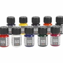 Glasfärg transparent, mixade färger, 300 ml, 10x30 ml/ 1 förp.