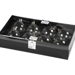 Glaskulor, H: 6,9 cm, Dia. 5,9 cm, transparent, 8 st./ 1 förp.