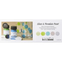 Glas- och porslinsfärg, matt frozen, semi transparent, colorful, 5x30 ml/ 1 förp.