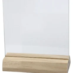 Glasplatta med träfot, stl. 7,5x7,5 cm, tjocklek 28 mm, 10 set/ 1 förp.