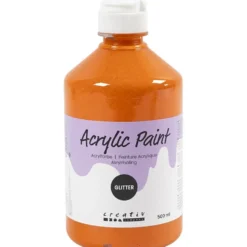 Glitterakrylfärg, mixade färger, 3000 ml, 6x500 ml/ 1 förp.