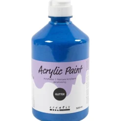 Glitterakrylfärg, mixade färger, 3000 ml, 6x500 ml/ 1 förp.