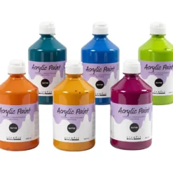 Glitterakrylfärg, mixade färger, 3000 ml, 6x500 ml/ 1 förp.