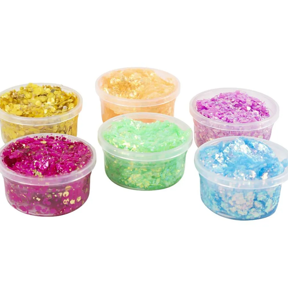 Glitter clay, glada färger, 6x20 g/ 1 förp.