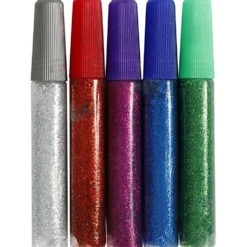 Glitterlim, mixade färger, 5x10 ml/ 1 förp.