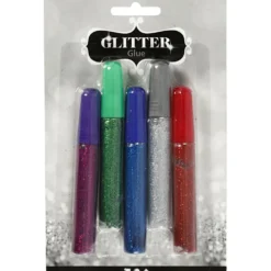 Glitterlim, mixade färger, 5x10 ml/ 1 förp.