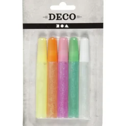 Glitterlim, pastellfärger, 5x10 ml/ 1 förp.