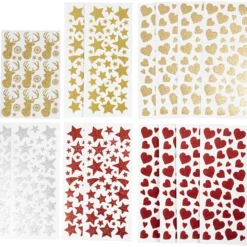 Glitterstickers, ark 10x24+12x18,5 cm, 8 ark/ 1 förp.