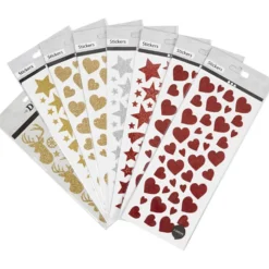 Glitterstickers, ark 10x24+12x18,5 cm, 8 ark/ 1 förp.