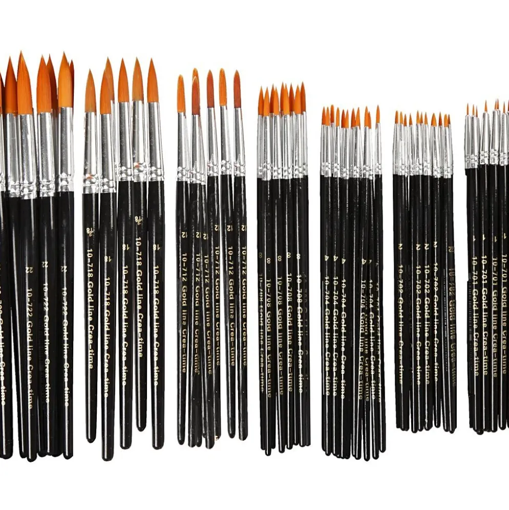 Gold Line-penslar, nr. 1+2+4+8+12+18+22, L: 17-21 cm, B: 1-7 mm, runda, 7x12 st./ 1 förp.