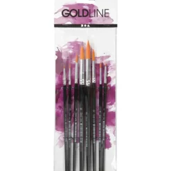 Gold Line-penslar, nr. 0+1+2+4+8+12+18+22, L: 16,5-21 cm, B: 1-8 mm, runda, 8 st./ 1 förp.