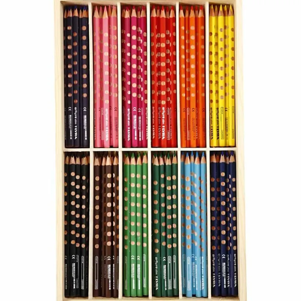 Groove Slim färgpennor, L: 18 cm, kärna 3,3 mm, mixade färger, 12x12 st./ 1 förp.