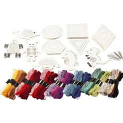 Grupp DIY Kit Broderifigurer, stl. 8-17 cm, mixade färger, 1 set