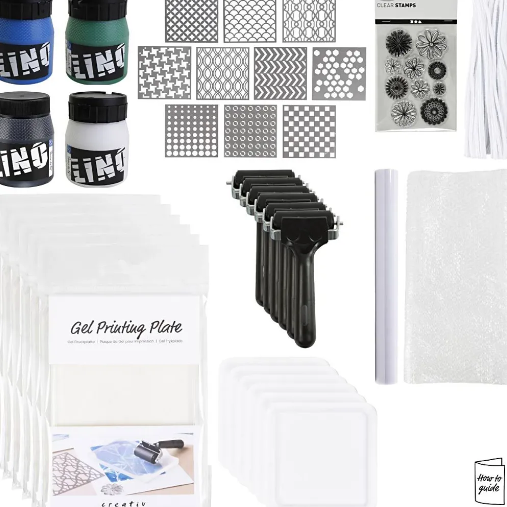 Grupp DIY Kit Geltryck, Färgstarka tryck, 1 förp.